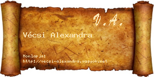 Vécsi Alexandra névjegykártya