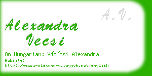 alexandra vecsi business card